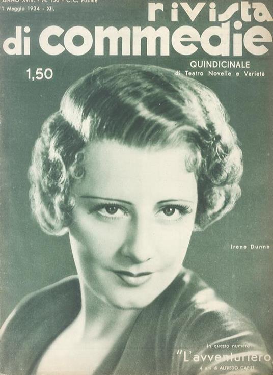RIVISTA DI COMMEDIE magazine side cover Issue 150 1 May 1934