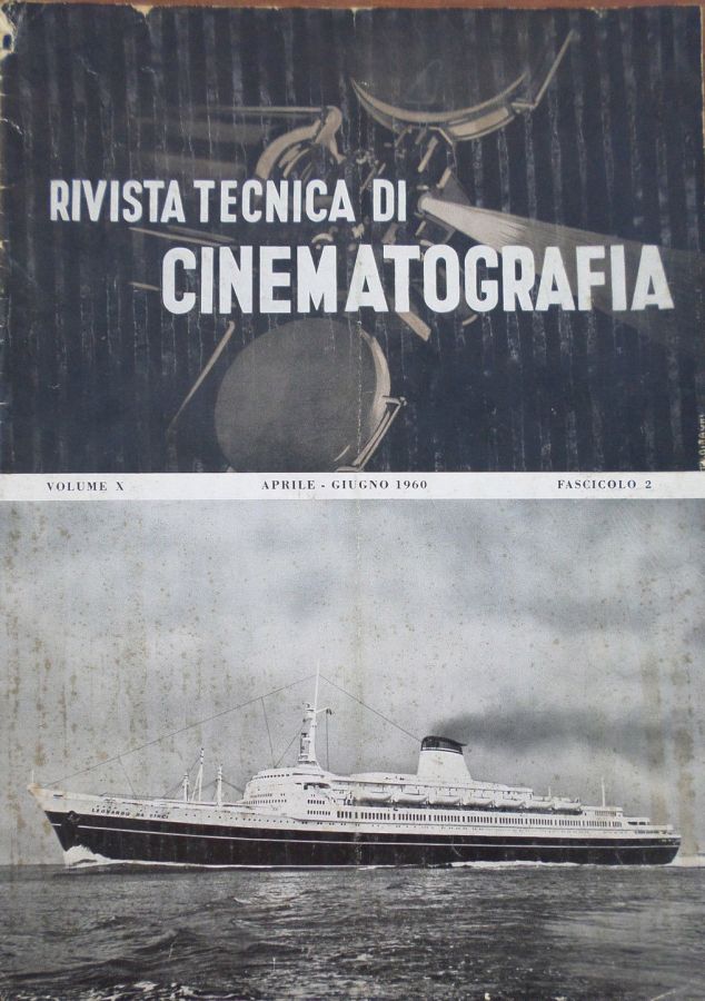RIVISTA TECNICA DI CINEMATOGRAFIA magazine side cover  April/June 1960