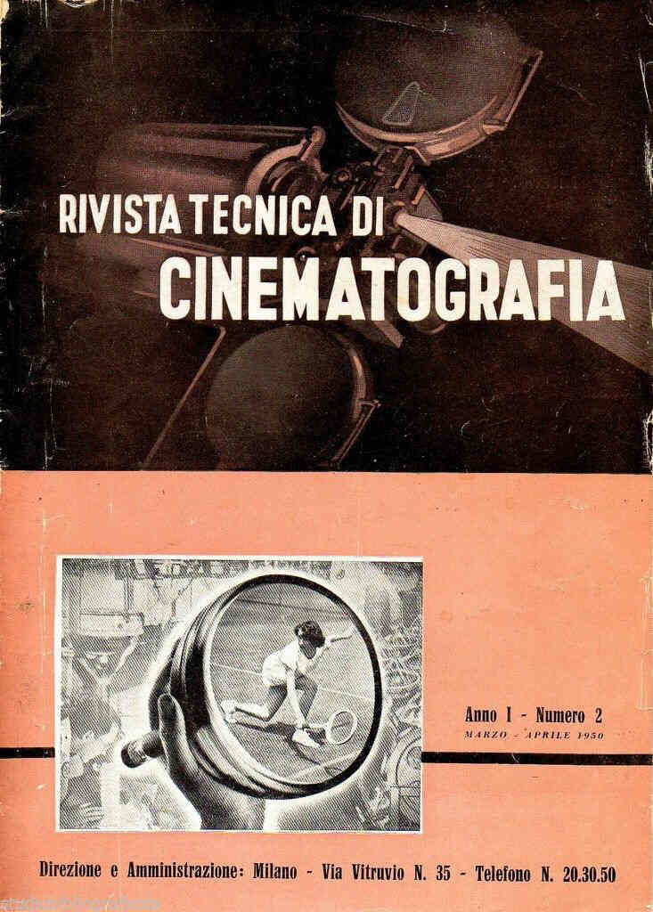 RIVISTA TECNICA DI CINEMATOGRAFIA magazine side cover Issue 2 March/April 1950
