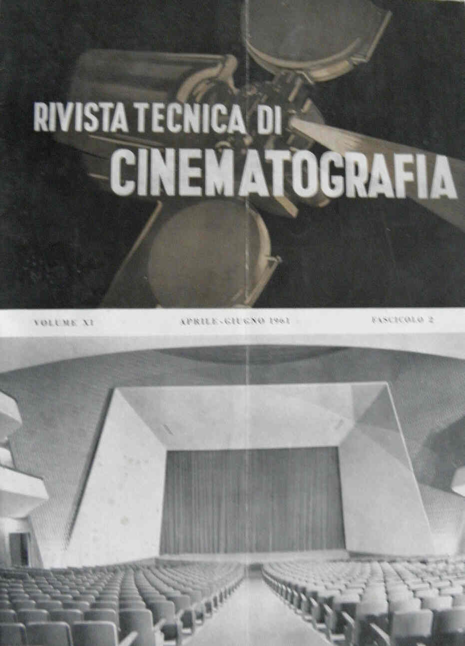 RIVISTA TECNICA DI CINEMATOGRAFIA magazine side cover April/June 1961