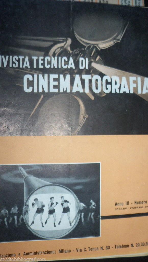 RIVISTA TECNICA DI CINEMATOGRAFIA magazine side cover February 1952