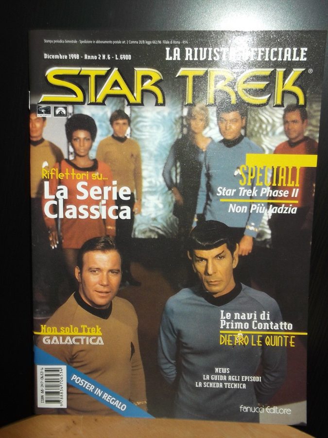 LA RIVISTA UFFICIALE STAR TREK magazine side cover Issue 6 December 1998