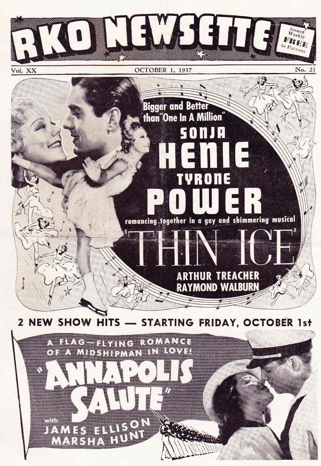 RKO NEWSETTE magazine side cover  Vol 20 #21 1 October 1937