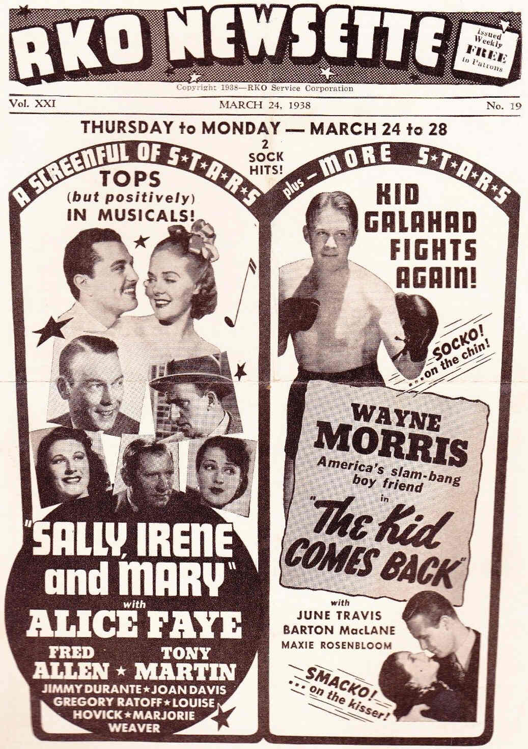 RKO NEWSETTE magazine side cover  Vol 21 #19 24 March 1938