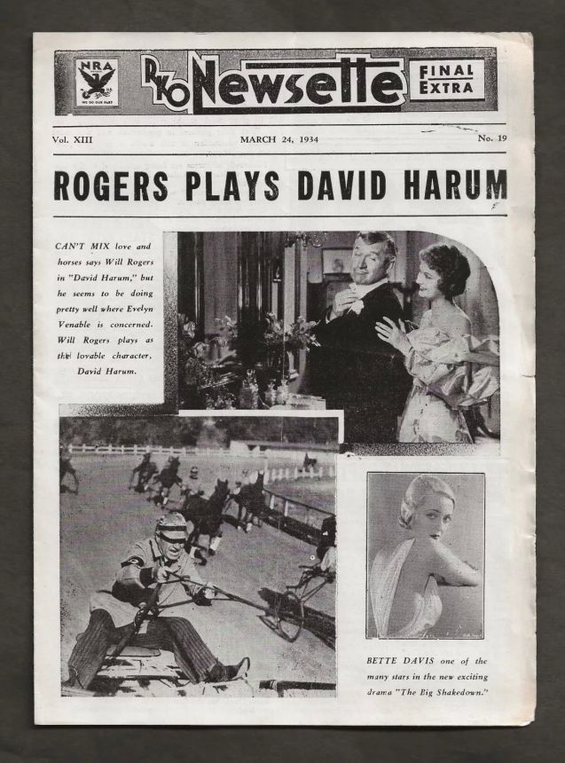 RKO NEWSETTE magazine side cover  Vol 8 #19 24 March 1934