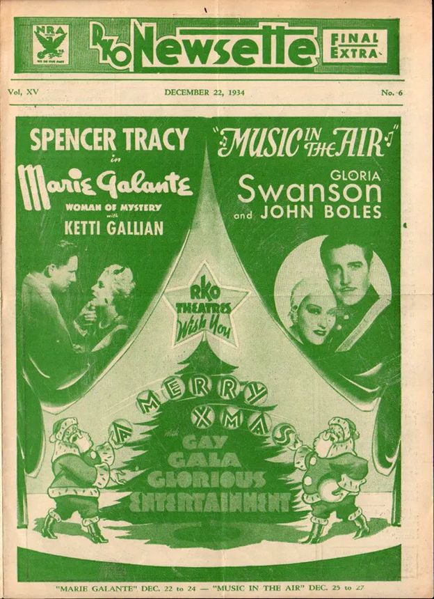 RKO NEWSETTE magazine side cover  Vol 15 #6 22 December 1934