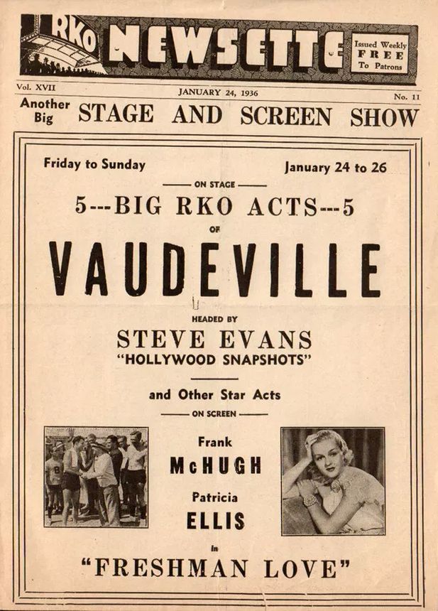 RKO NEWSETTE magazine side cover  Vol 17 #11 24 January 1936