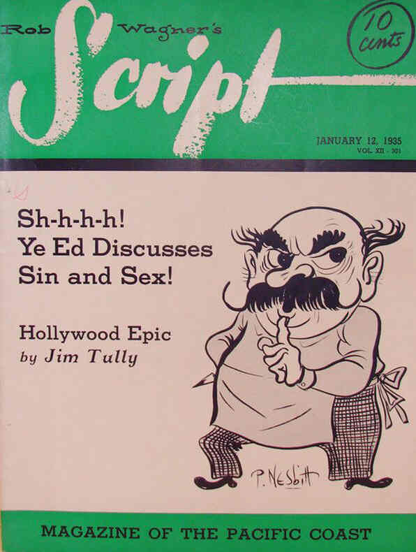 ROB WAGNERS SCRIPT magazine side cover 12 January 1935