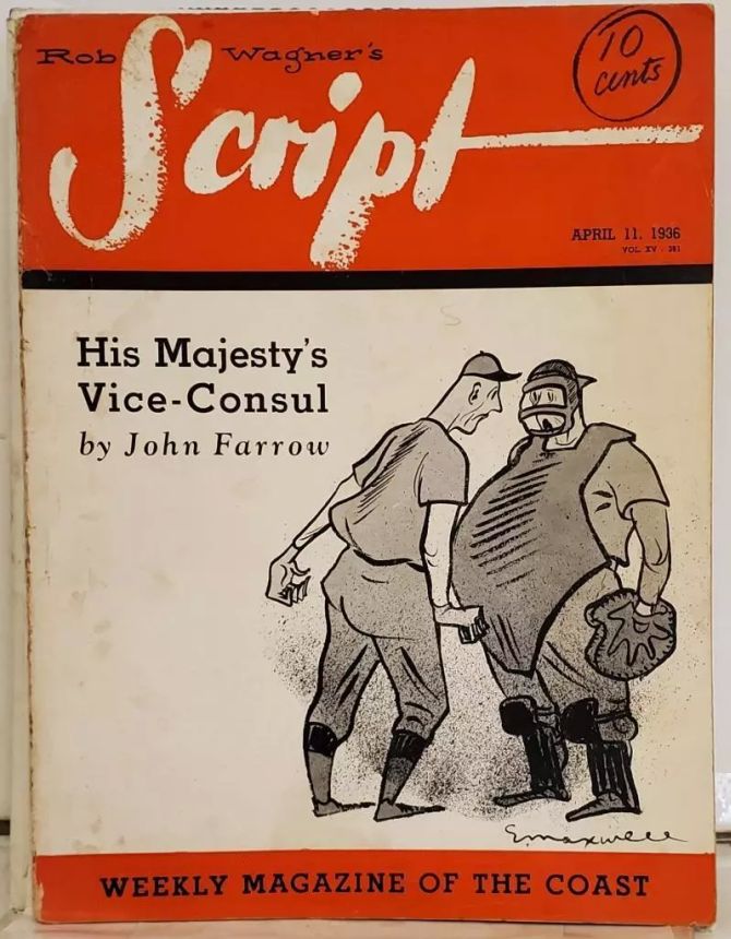 ROB WAGNERS SCRIPT magazine side cover 11 April 1936