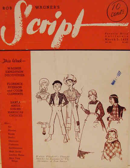 ROB WAGNERS SCRIPT magazine side cover 5 March 1938