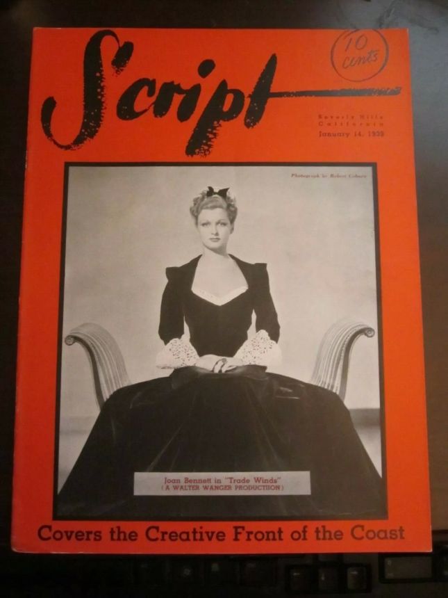 ROB WAGNERS SCRIPT magazine side cover 14 January 1939