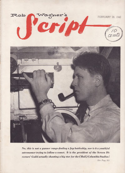 ROB WAGNERS SCRIPT magazine side cover 28 February 1942