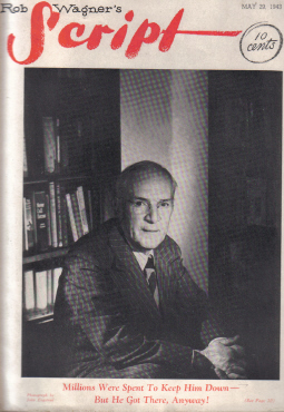 ROB WAGNERS SCRIPT magazine side cover 29 May 1943