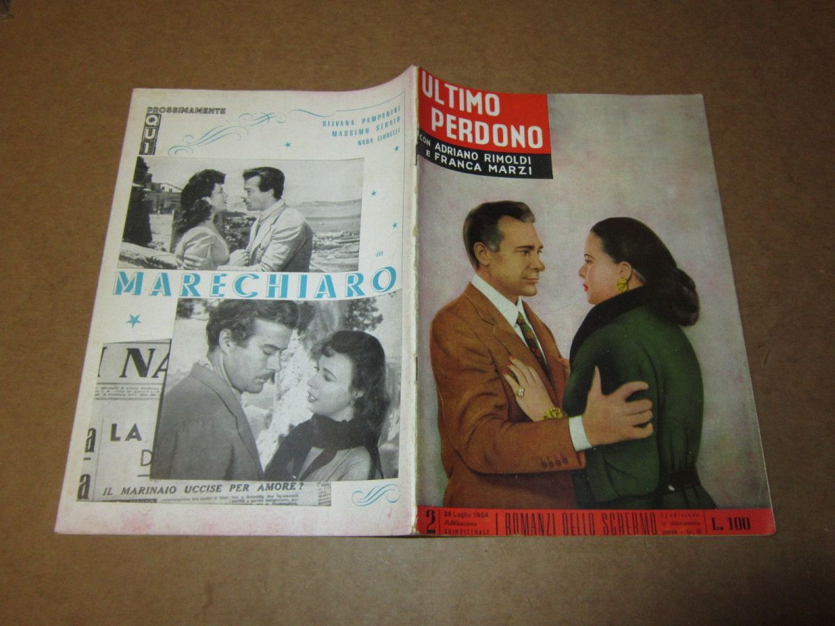 I ROMANZI DELLO SCHERMO magazine side cover Issue 2 25 July 1954