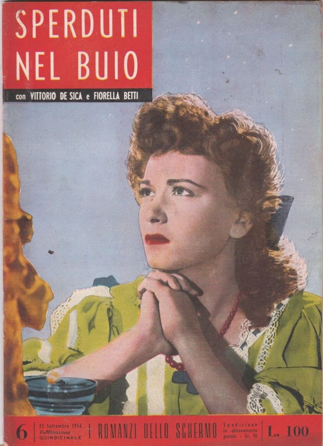 I ROMANZI DELLO SCHERMO magazine side cover Issue 6 25 September 1954