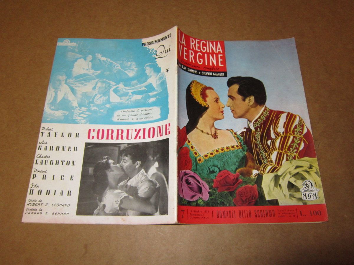 I ROMANZI DELLO SCHERMO magazine side cover Issue 7 10 October 1954
