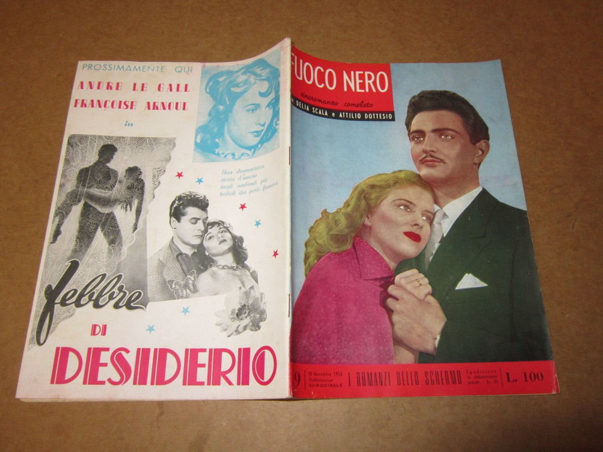 I ROMANZI DELLO SCHERMO magazine side cover Issue 9 10 November 1954