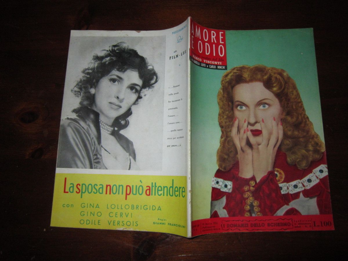 I ROMANZI DELLO SCHERMO magazine side cover Issue 4 10 March 1955