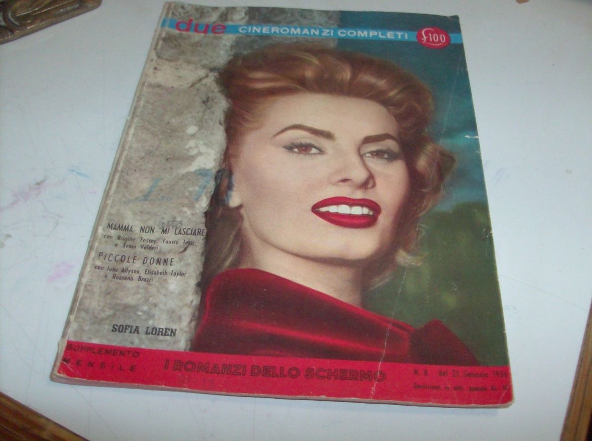 I ROMANZI DELLO SCHERMO magazine side cover Issue 8 25 January 1956