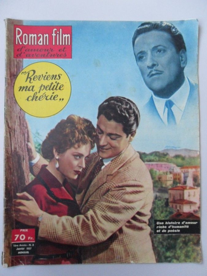 ROMAN FILM DAMOUR ET DADVENTURES magazine side cover Issue 3 January 1957