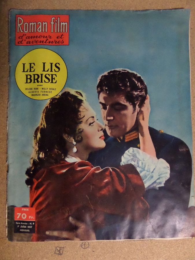 ROMAN FILM DAMOUR ET DADVENTURES magazine side cover Issue 9 July 1957