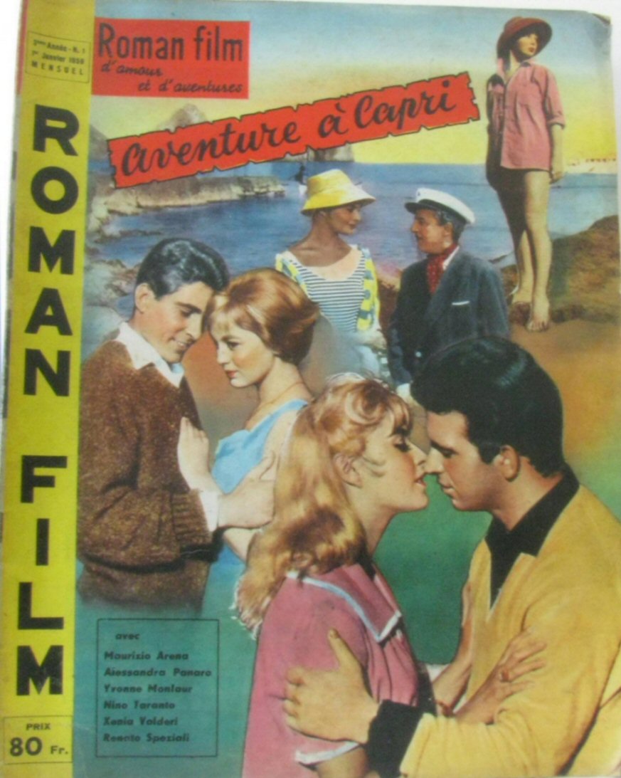 ROMAN FILM DAMOUR ET DADVENTURES magazine side cover Issue 1  January 1959