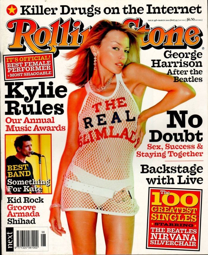 ROLLING STONE (AU) magazine side cover Issue 598  March 2002