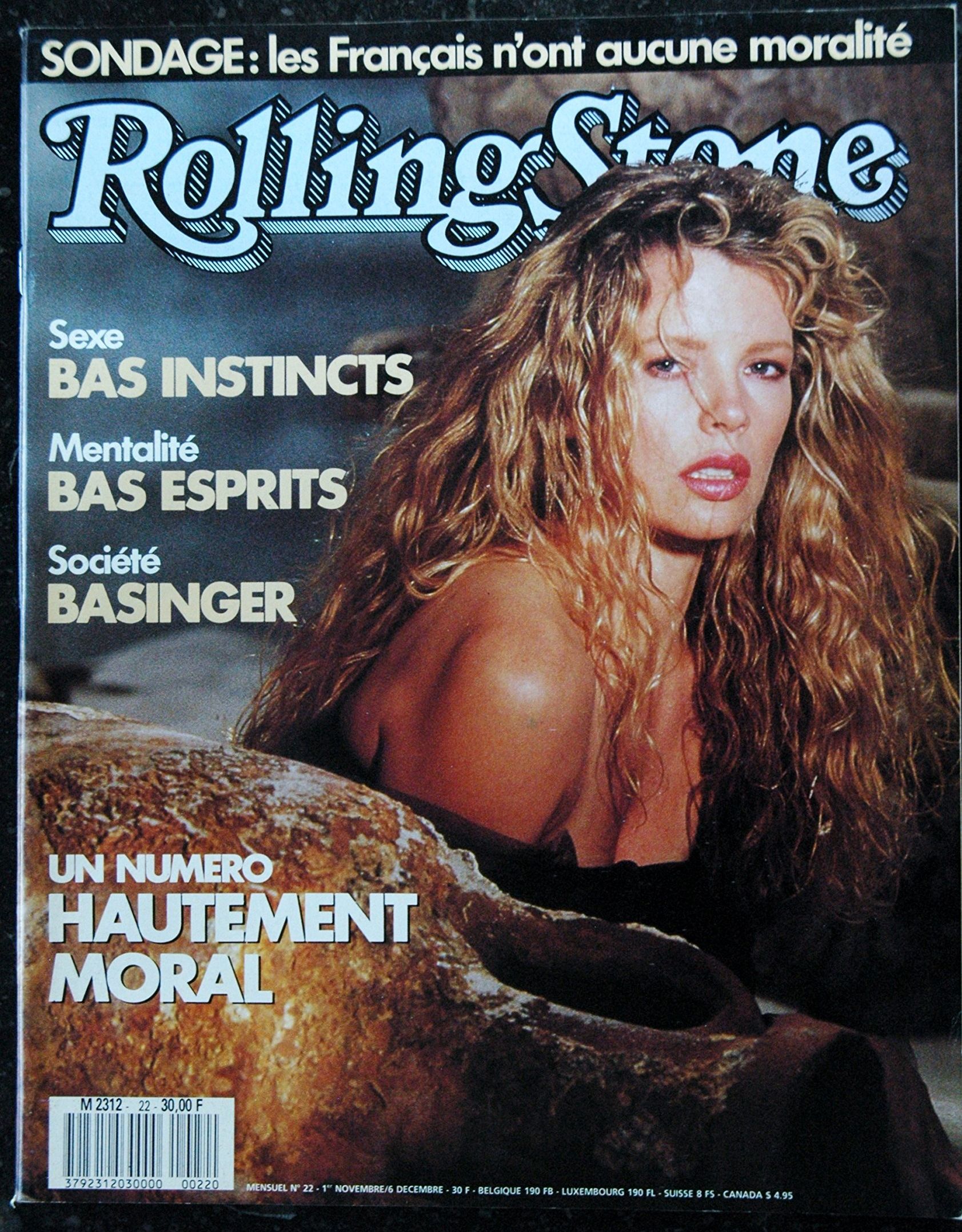 ROLLING STONE (FR) magazine side cover Issue 22  November 1989