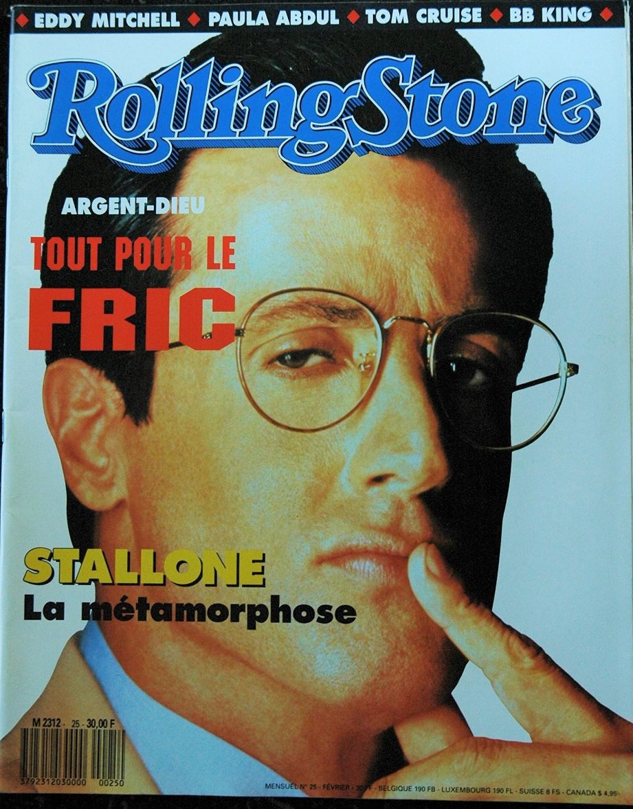 ROLLING STONE (FR) magazine side cover Issue 25  February 1990