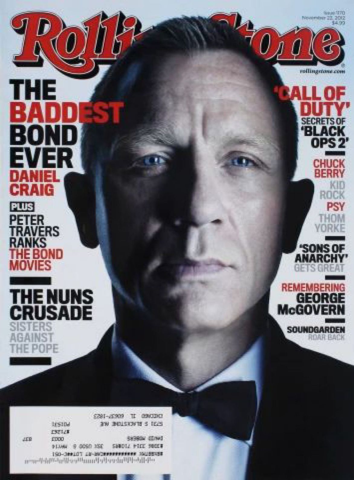 ROLLING STONE magazine side cover 22 November 2012