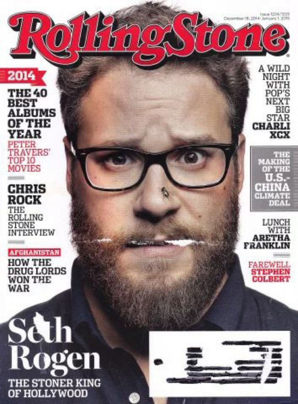 ROLLING STONE magazine side cover Issue 1224-1225 18 December 2014