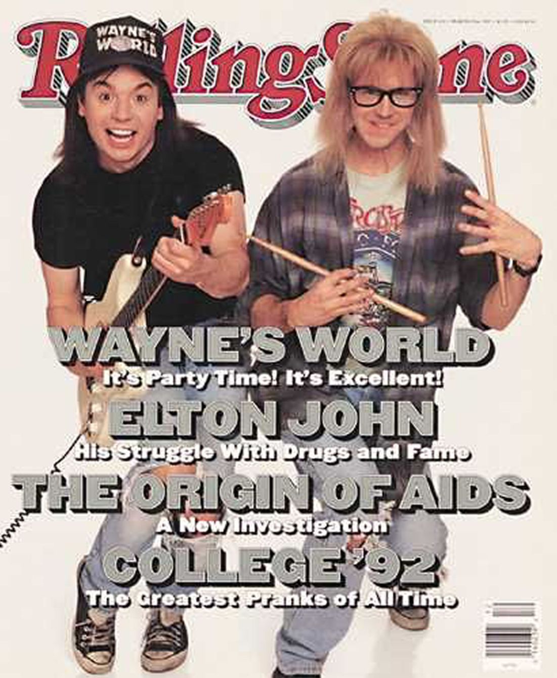 ROLLING STONE magazine side cover Issue 626 19 March 1992