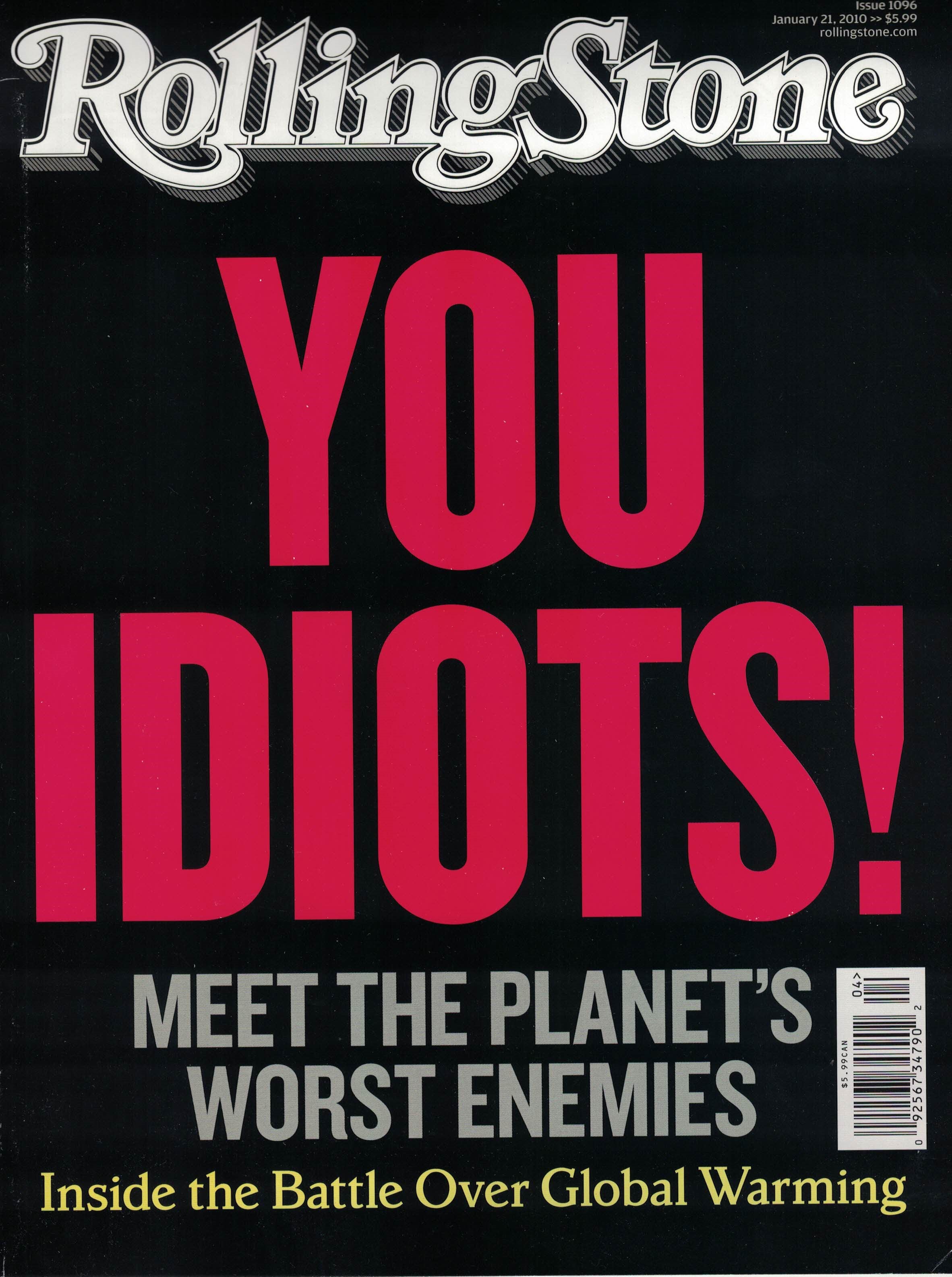 ROLLING STONE magazine side cover Issue 1096 21 January 2010