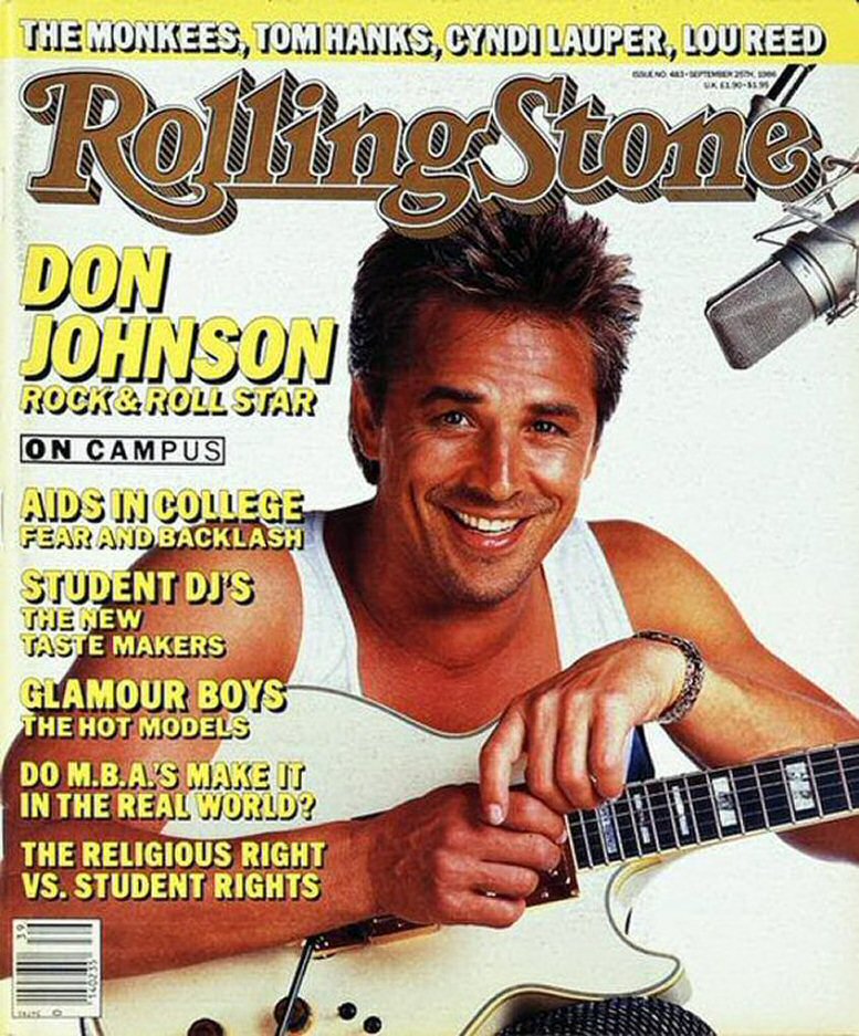 ROLLING STONE magazine side cover Issue 483 25 September 1986