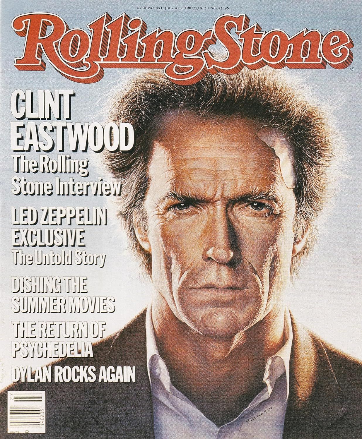 ROLLING STONE UK magazine side cover 4 July 1985