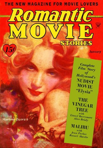 ROMANTIC MOVIE STORIES magazine side cover January 1934