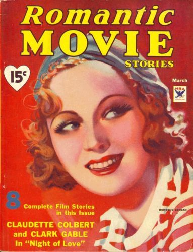 ROMANTIC MOVIE STORIES magazine side cover March 1934