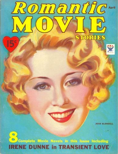 ROMANTIC MOVIE STORIES magazine side cover April 1934