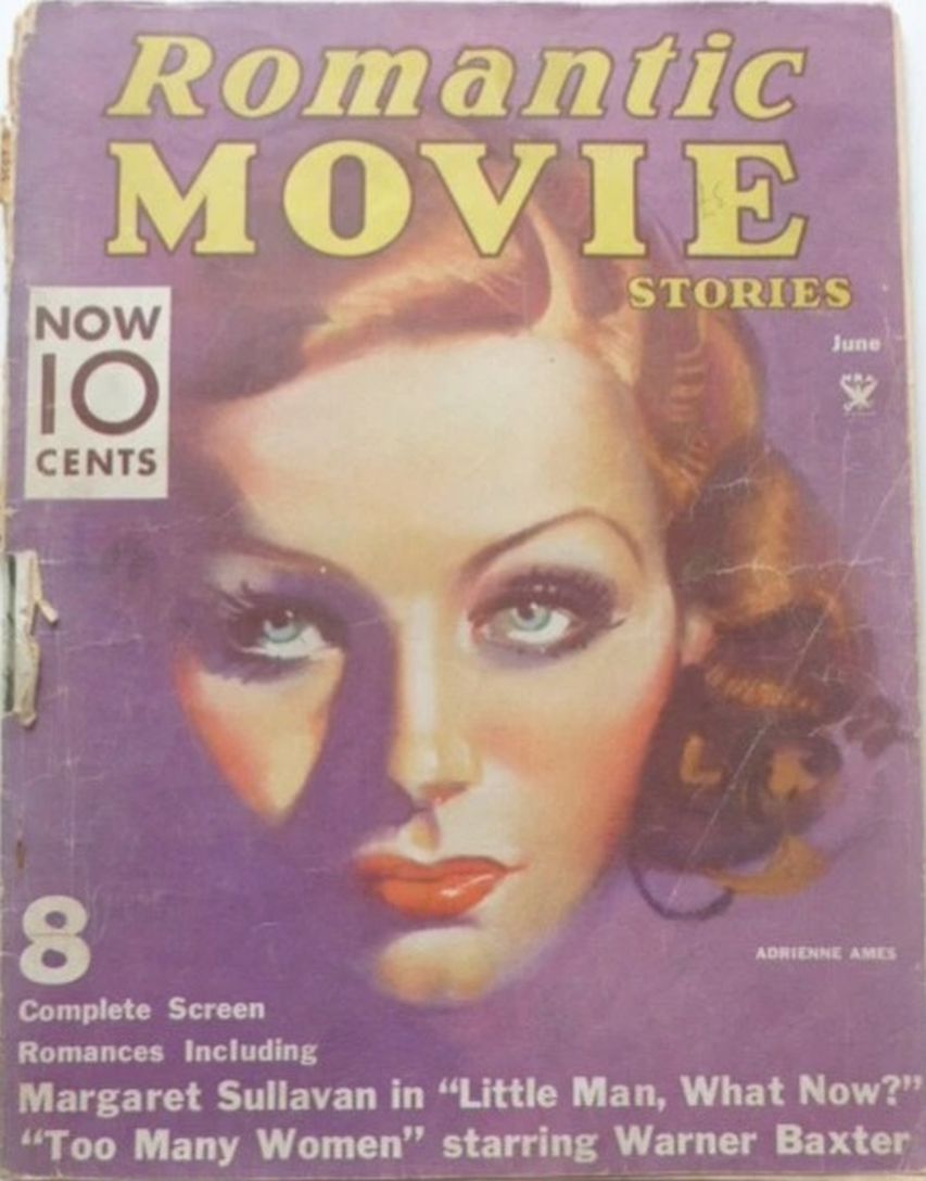 ROMANTIC MOVIE STORIES magazine side cover June 1934