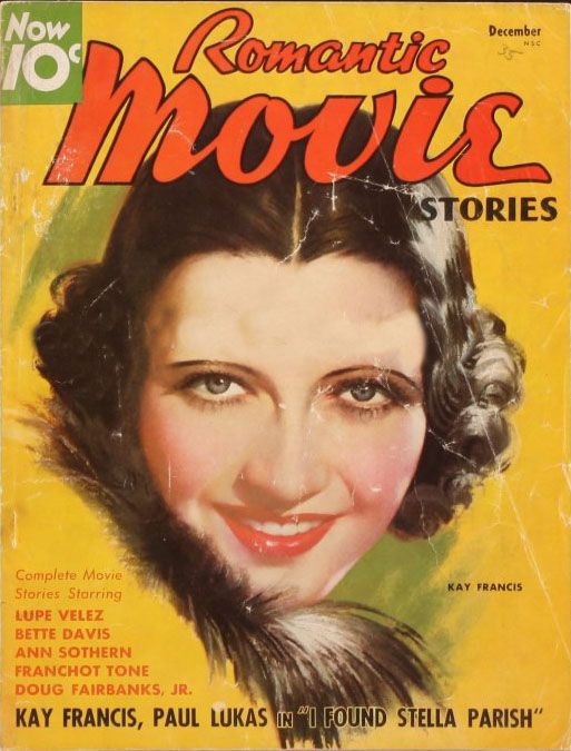 ROMANTIC MOVIE STORIES magazine side cover December 1935