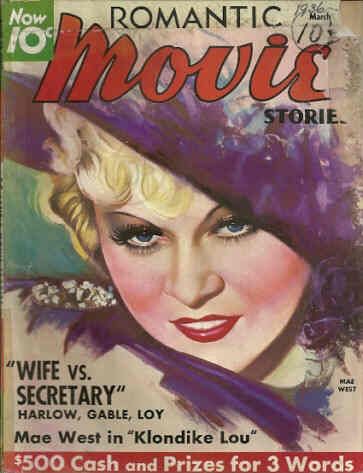 ROMANTIC MOVIE STORIES magazine side cover March 1936