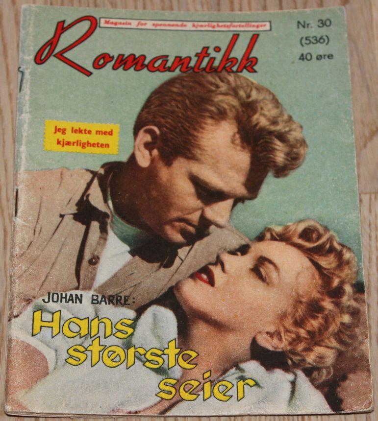 ROMANTIKK magazine side cover Issue 30   1955