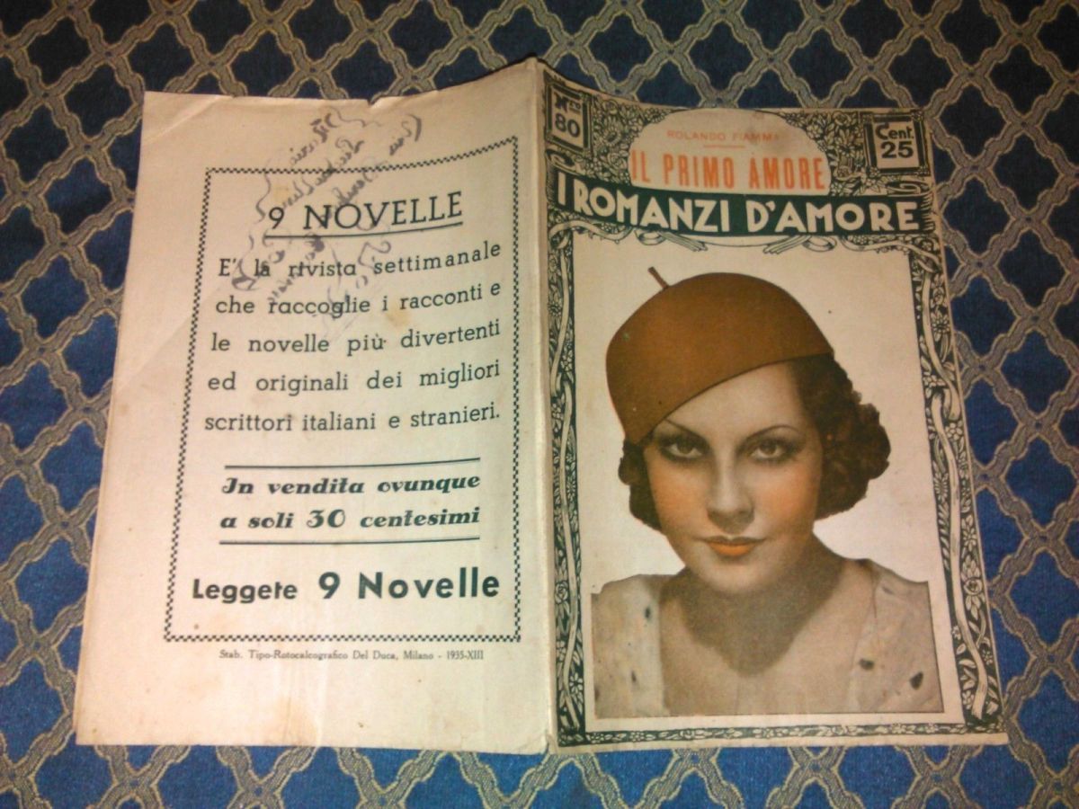 I ROMANZI D AMORE magazine side cover Issue 80   1935