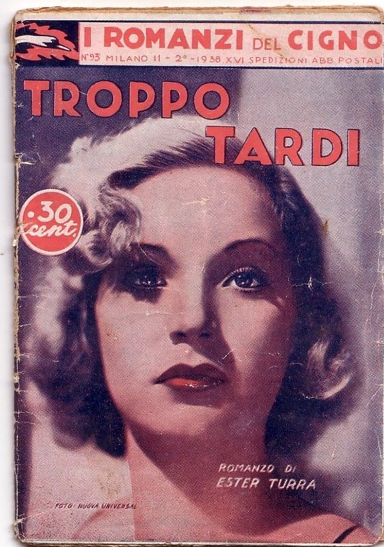 ROMANZI DEL CIGNO magazine side cover Issue 93  1935