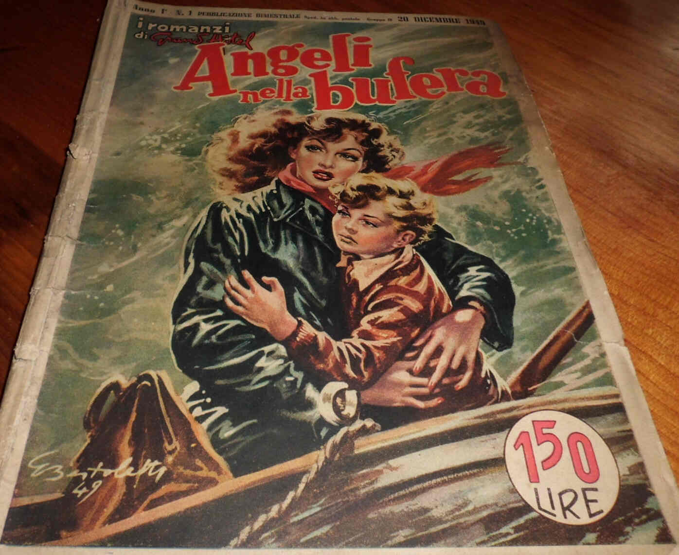 I ROMANZI DI GRAND HOTEL magazine side cover Issue 1 20 December 1949