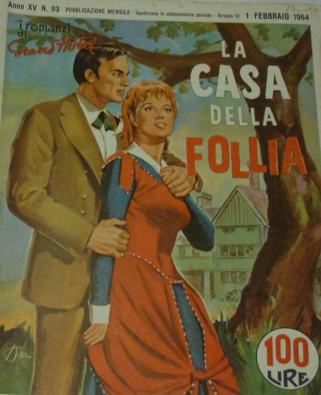 I ROMANZI DI GRAND HOTEL magazine side cover Issue 93 February 1964