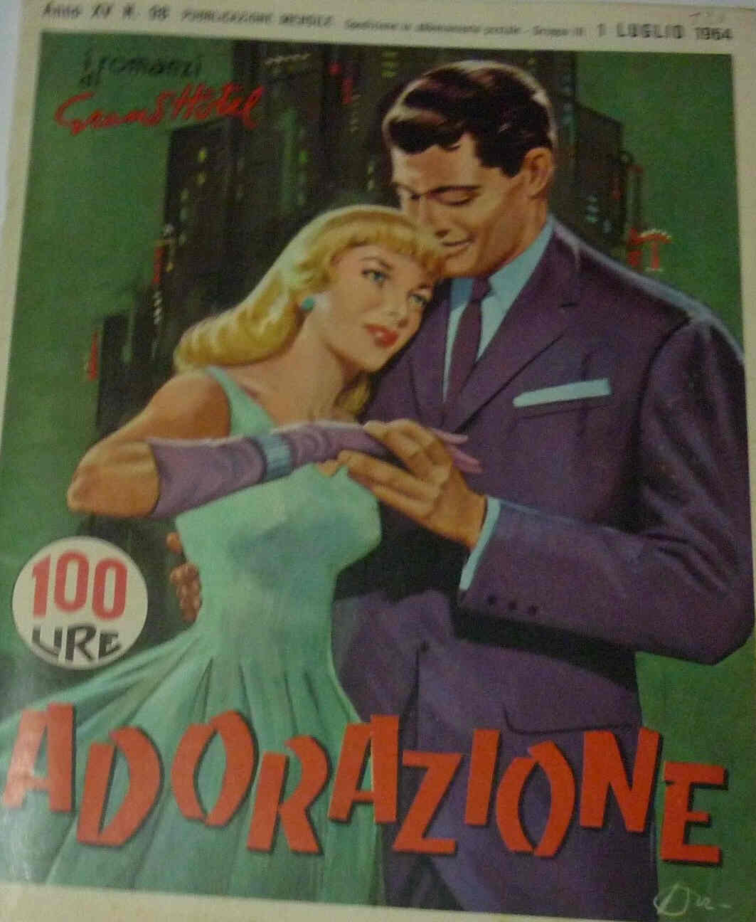 I ROMANZI DI GRAND HOTEL magazine side cover Issue 98 July 1964