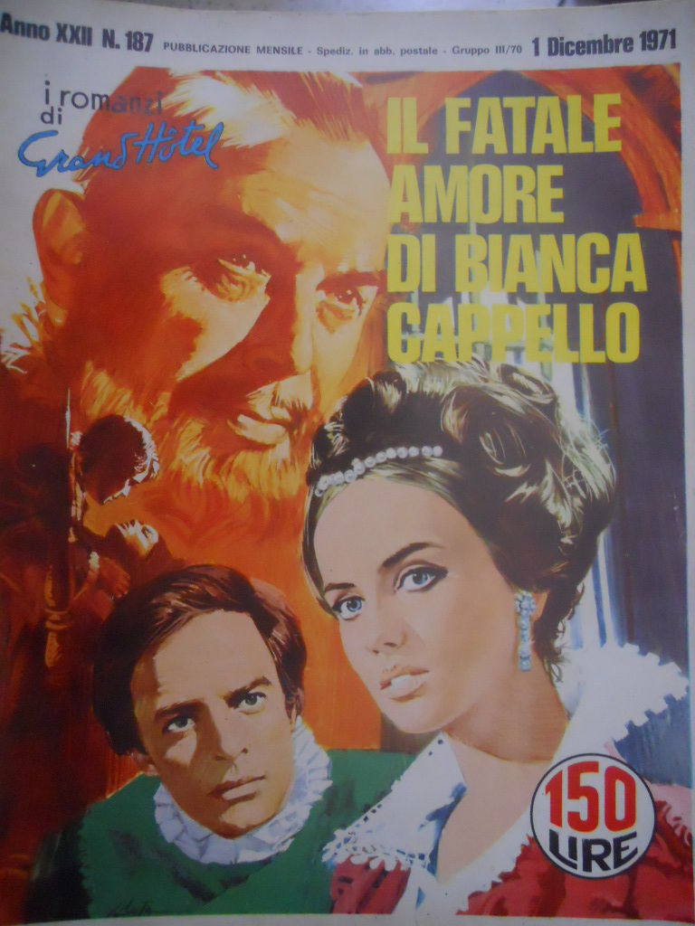 I ROMANZI DI GRAND HOTEL magazine side cover Issue 187 December 1971