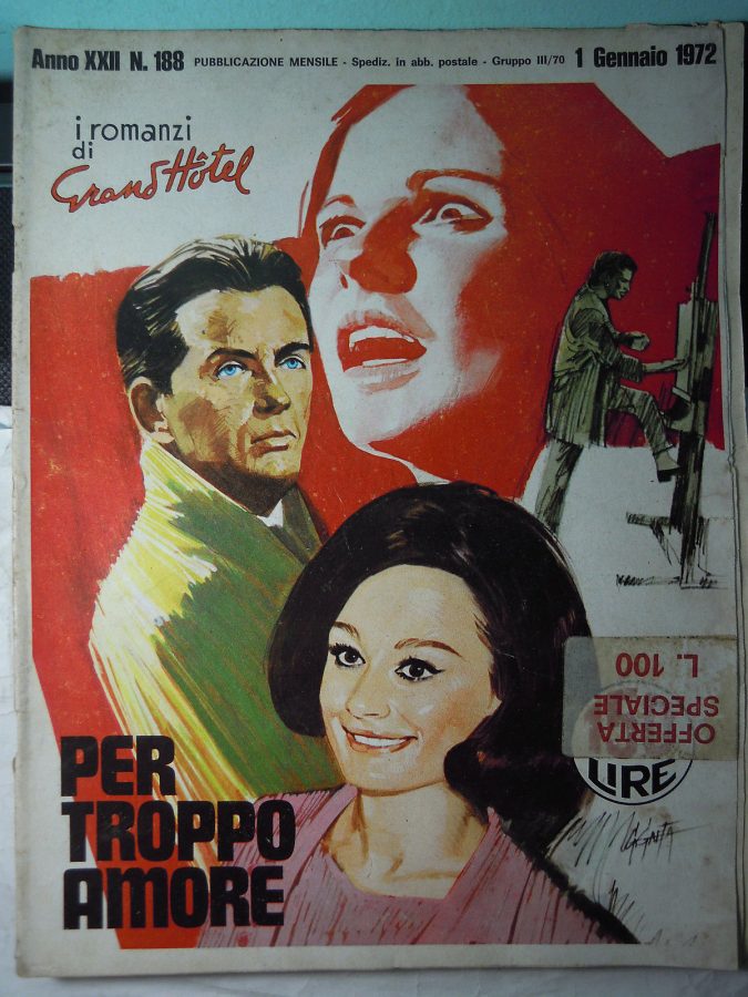 I ROMANZI DI GRAND HOTEL magazine side cover Issue 188 January 1972