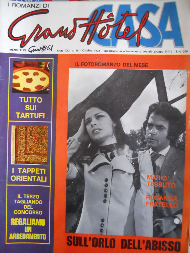 I ROMANZI DI GRAND HOTEL magazine side cover October 1972